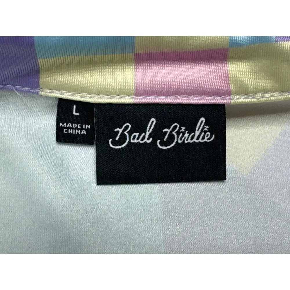 Bad Birdie Men's Short Sleeve Multicolor Abstract Golf Polo Shirt - Size L - Picture 4 of 5